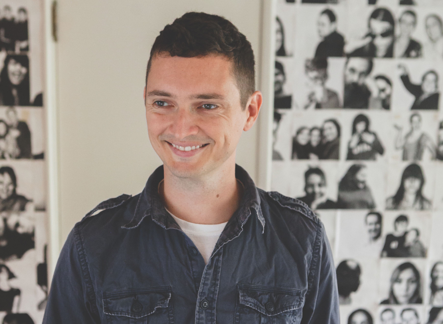 Young white man with short dark hair