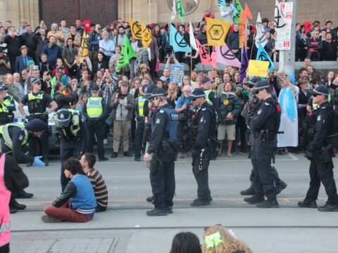 street protest and police