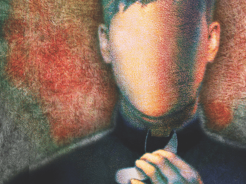 illustration of pastor taking off collar
