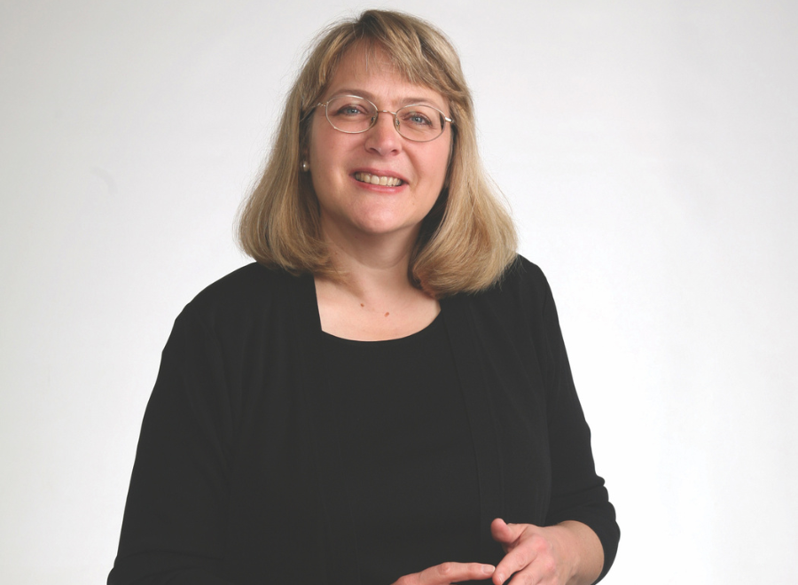 White woman in black shirt