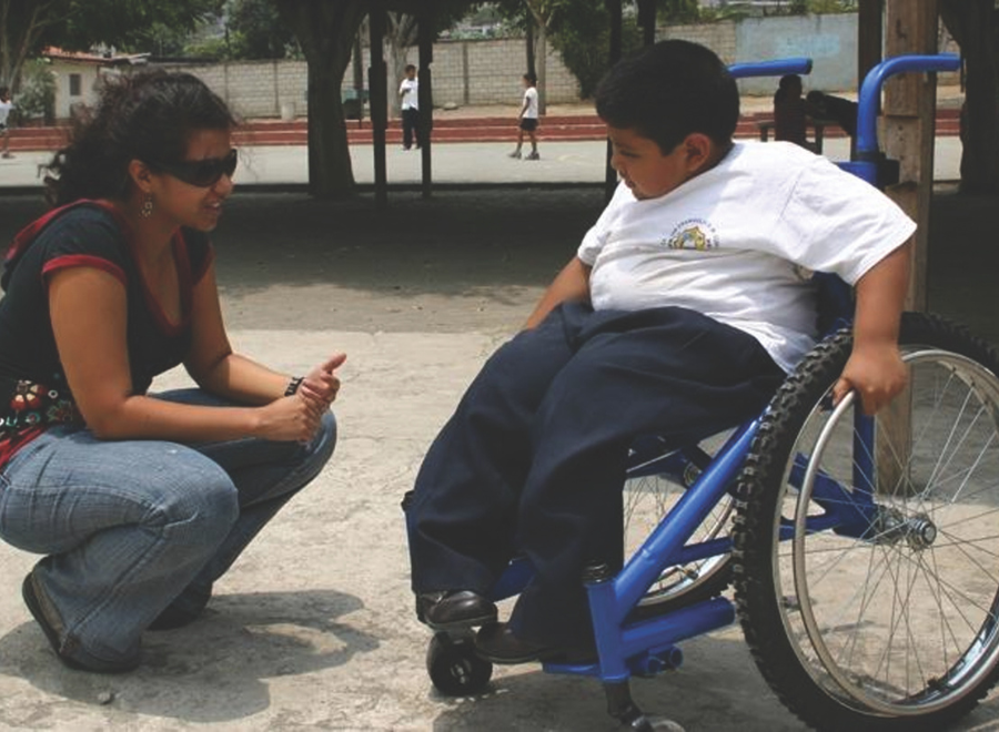 boy in wheelchair