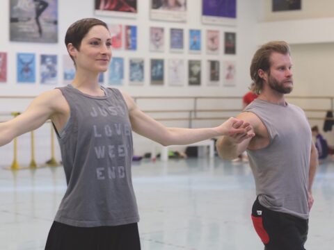 The Amazing Canada Winners, Catherine Wreford and Craig Ramsay rehearsing together.