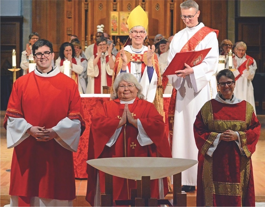 Vivian Seegers is ordained into the priesthood by Bishop Melissa Skelton.