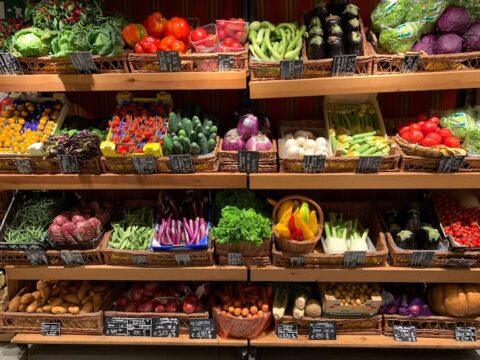 Produce in grocery store