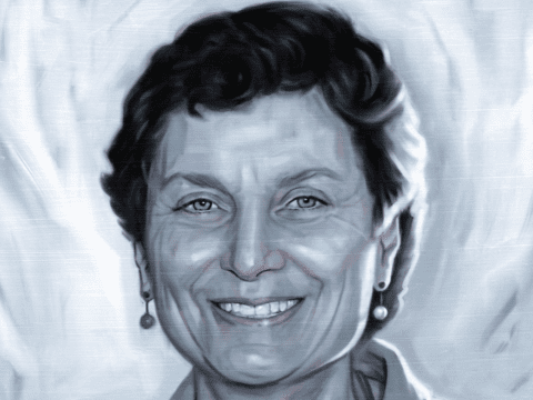 Illustration of a short-haired woman
