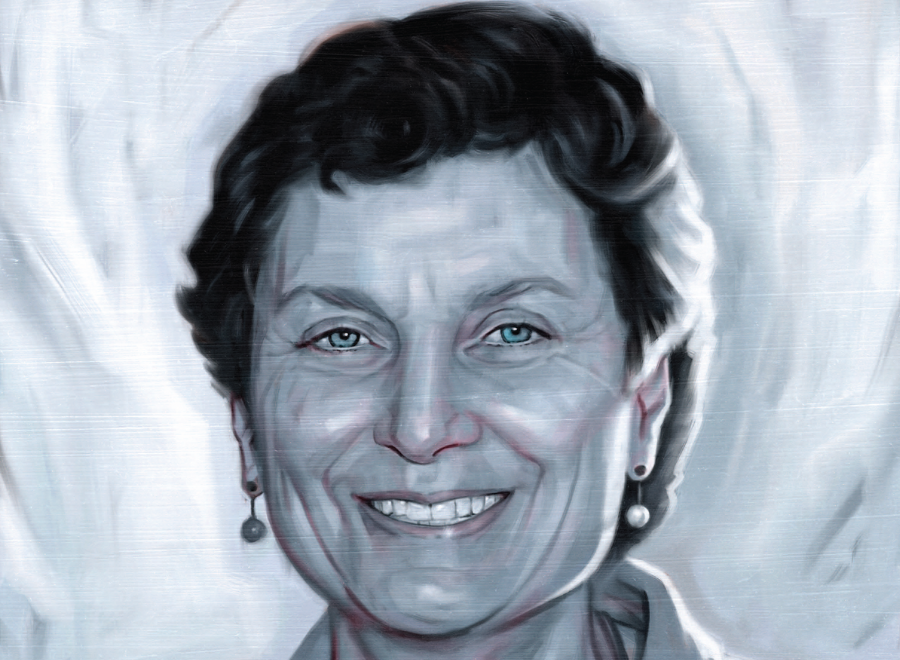 Illustration of a short-haired woman