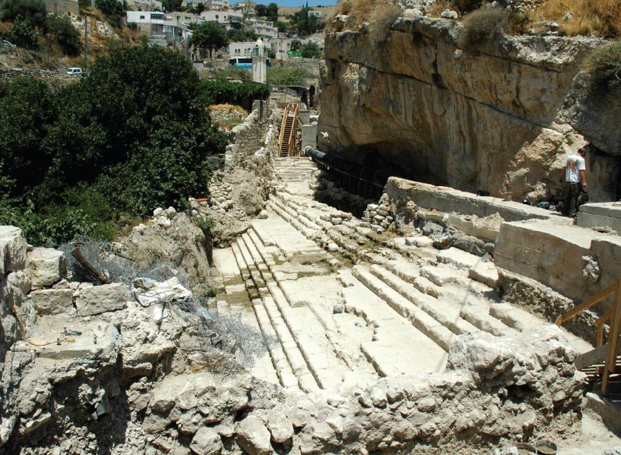 Archaeological excavation of ancient pool site