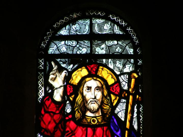 Stain glass image of Jesus