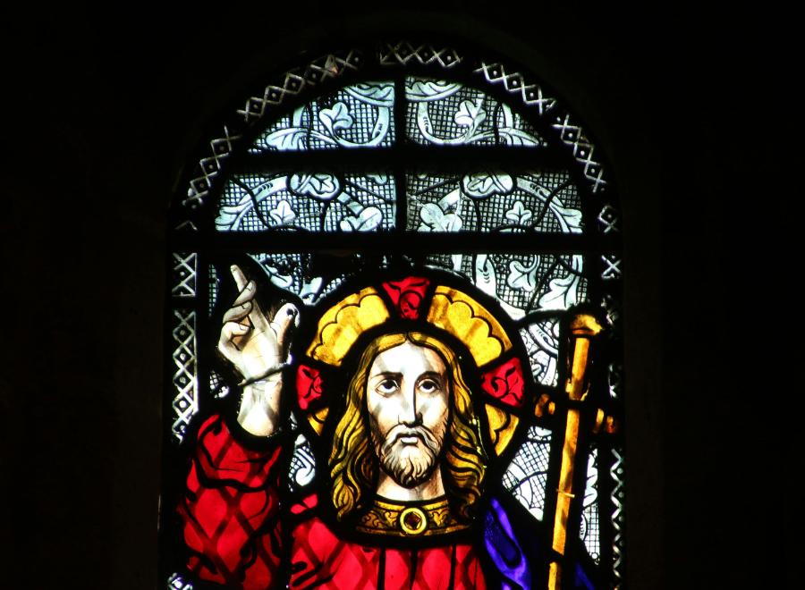 Stain glass image of Jesus