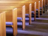 Empty pews in a church sanctuary