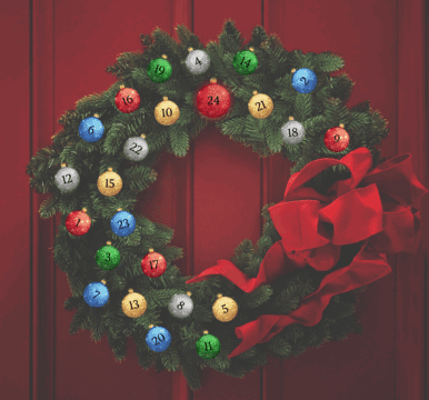 Advent calendar in a wreath
