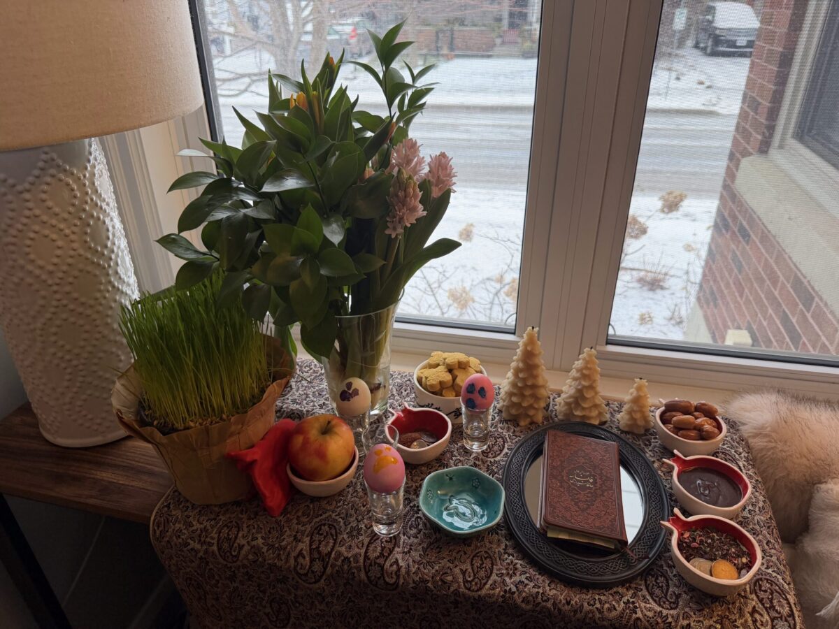 Decorative table setting for Nowruz