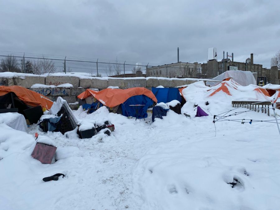 tents in the snow