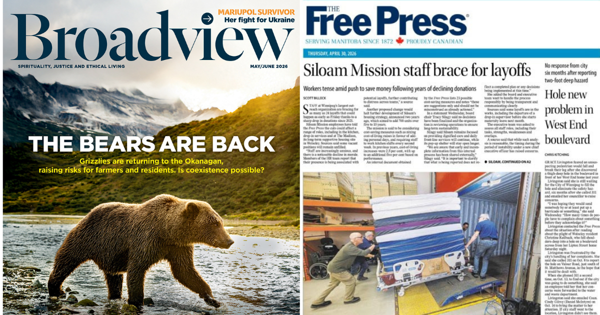 Broadview Magazine Winnipeg Free Press and Broadview launch new model to sustain religion ...